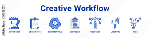 -Creative Workflow Icon Banner and Collection