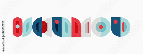 Retro typography spells GOODDO. Colorful semicircles form letter shapes. Minimalist design, playful aesthetic, modern branding elements present.