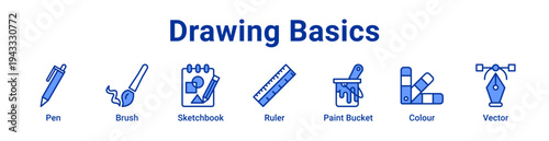 -Drawing Basics Icon Banner and Collection