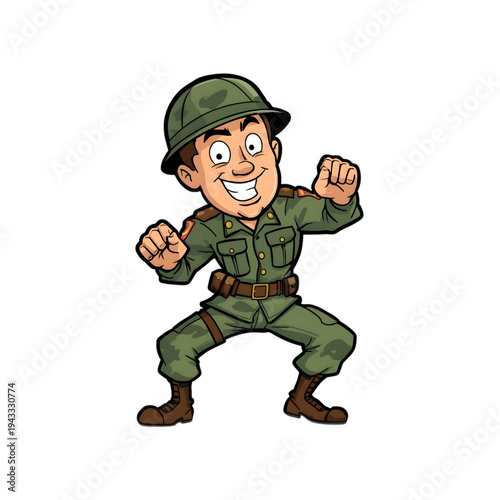 cartoon of a military man