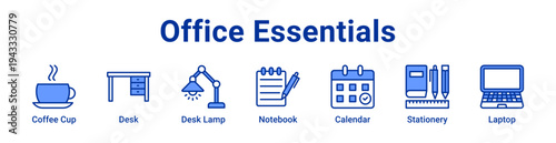-Office Essentials Icon Banner and Collection