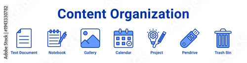 -Content Organization Icon Banner and Collection