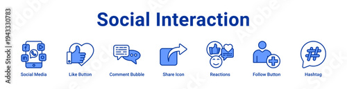 -Social Interaction Icon Banner and Collection