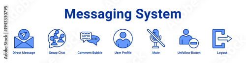 -Messaging System Icon Banner and Collection