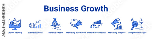 -Business Growth Icon Banner and Collection