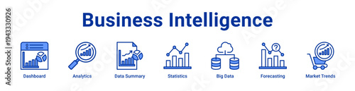 -Business Intelligence Icon Banner and Collection
