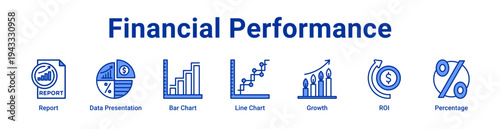 -Financial Performance Icon Banner and Collection