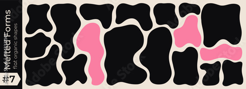 Shape organic rectangle for oval blob doodle and frame text box. Wavy amoeba curvy for cow cloud abstract and wave drawn irregular. Shape background bubble for oval banner form and blob round smooth.