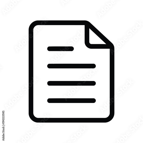 Document icon with lines of text, representing a written report, contract, or official paper, perfect for business, education, and legal content needs.