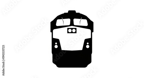 A black silhouette of a train icon on a white background
