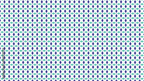 Vibrant blue and cyan geometric starburst seamless pattern on white background texture art