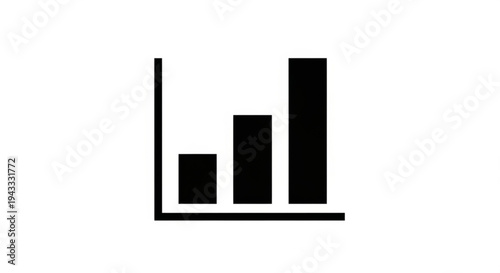 A minimalist vector graphic of a bar chart on a white background