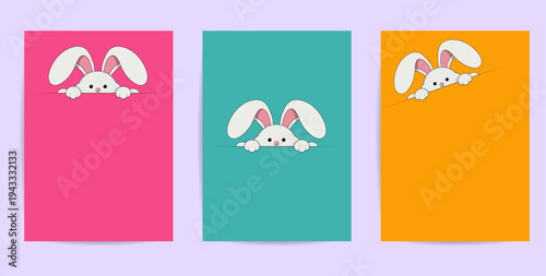 Easter Bunny Social Media Story Banner Set for Spring Promotion Holiday Marketing Instagram Story and Mobile Advertising