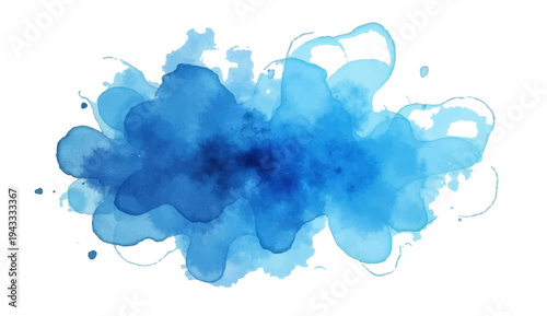 Artistic blue paint and ink splashes create a colorful watercolor texture pattern with pink flower stains and grunge blobs on a decorative paper wallpaper design illustration