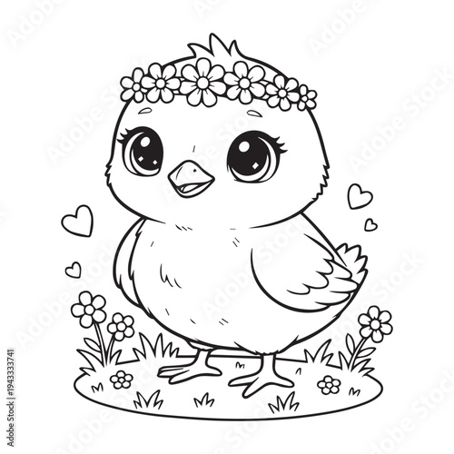 Cute Kawaii Easter Coloring pages Kids