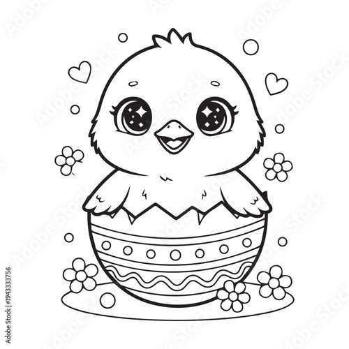 Cute Kawaii Easter Coloring pages Kids