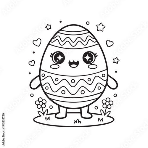 Cute Kawaii Easter Coloring pages Kids