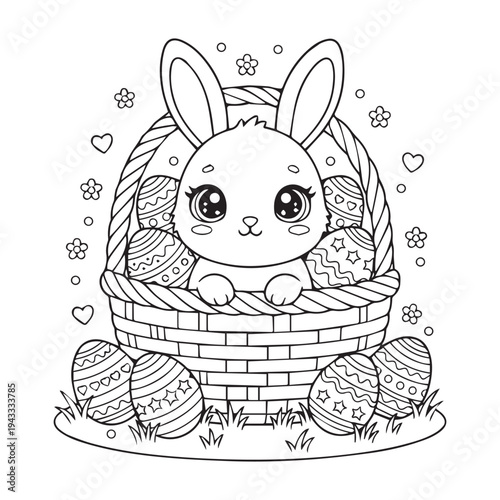 Cute Kawaii Easter Coloring pages Kids