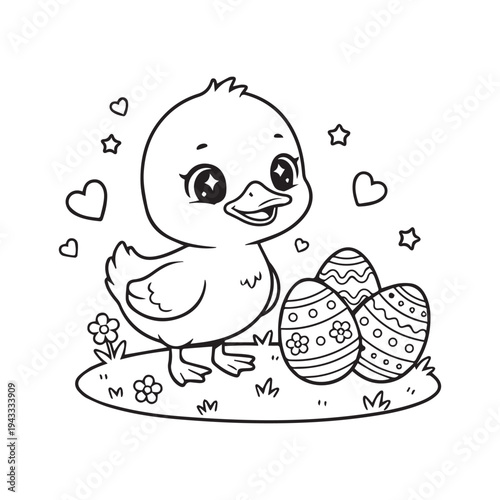 Cute Kawaii Easter Coloring pages Kids