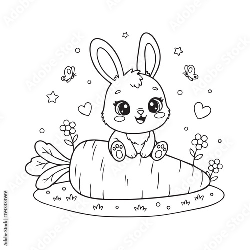 Cute Kawaii Easter Coloring pages Kids