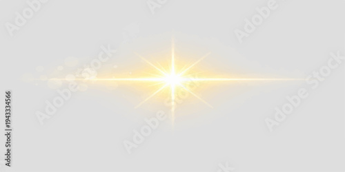 Golden star burst on black background with glowing rays
