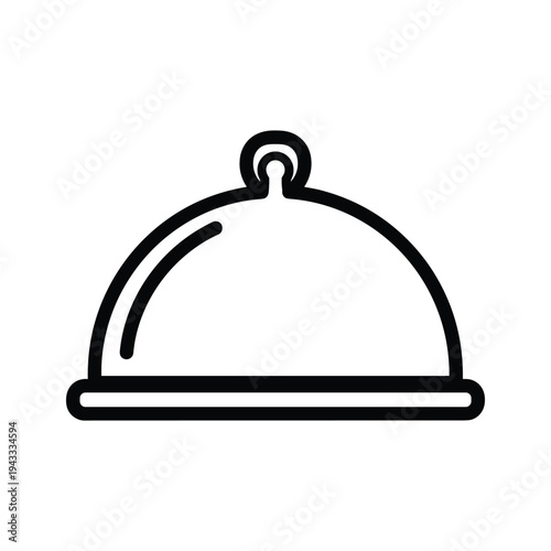 Restaurant Cloche Icon - Food Service and Catering Symbol