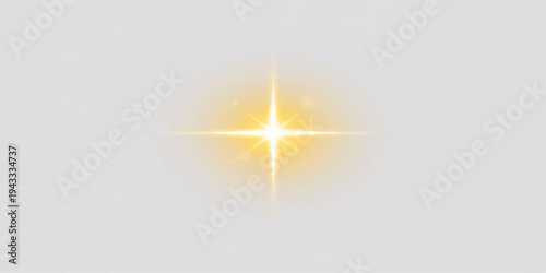 Golden star decoration on red and wooden background for Christmas holiday design