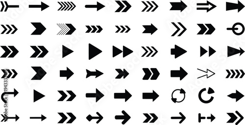 Black Arrows on White Background