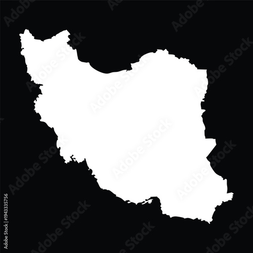 White silhouette of a country on a black background