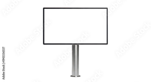 Modern billboard sign attached to a metal pole