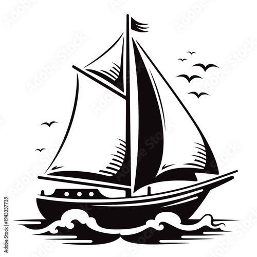 sailing ship vector illustration
