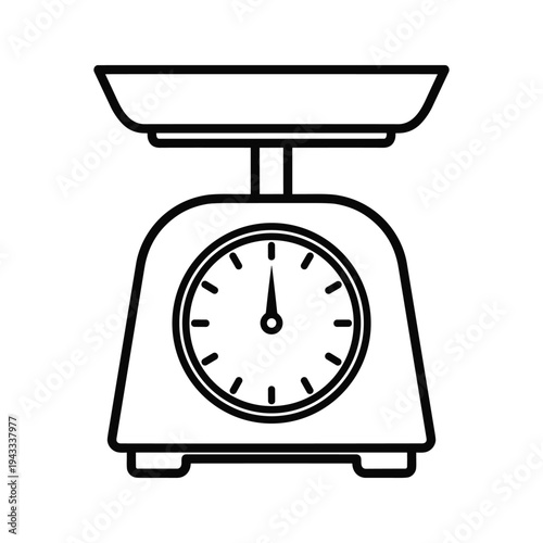 Kitchen Scale Line Icon - Simple Vector Illustration
