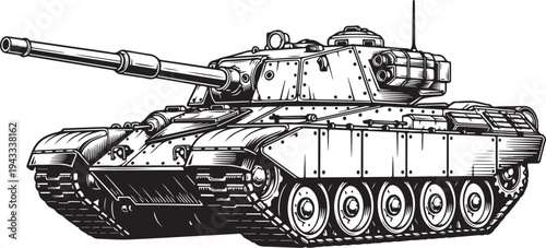 Modern Military Tank Silhouette