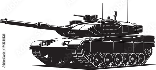 Modern Military Tank Silhouette