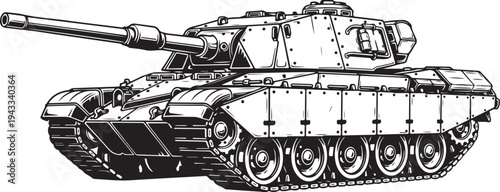 Modern Military Tank Silhouette