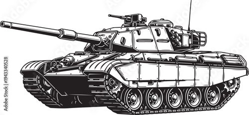 Modern Military Tank Silhouette