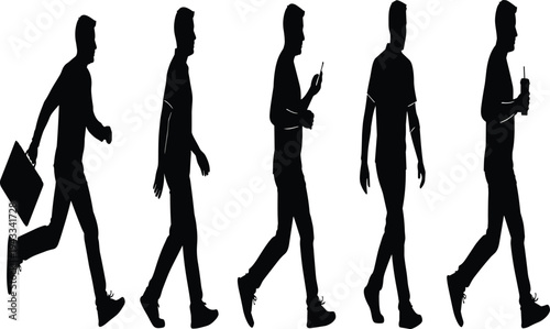 Skateboarding silhouettes, ollie trick sequence, skateboard jump, dynamic motion, extreme sport, youth culture, urban lifestyle, action sports illustration artwork