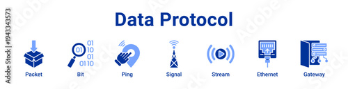 Data Protocol Icon Banner