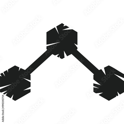 Silhouette of a Barbell for Fitness, Strength Training, Workout Equipment, Gym, Bodybuilding, and Exercise Themes