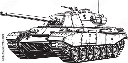 Modern Military Tank Silhouette