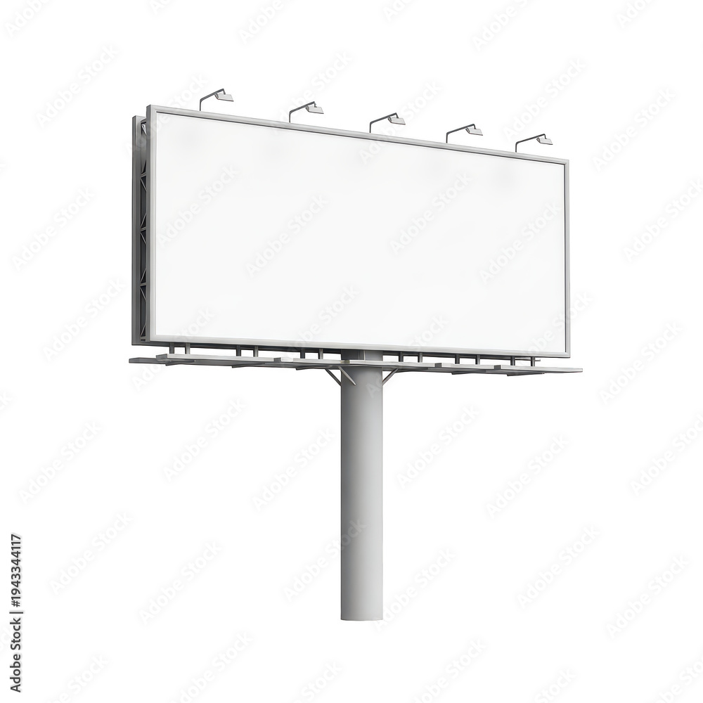 Obraz premium Large rectangular billboard mounted on a tall metal pole outdoors