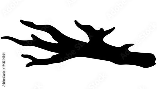 driftwood black silhouette icon, beach wood vector, transparent background