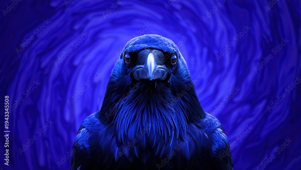 Fototapeta premium Mysterious Blue Raven Portrait