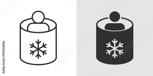 Cold Therapy Icon representing cryotherapy, pain relief, injury recovery, and therapeutic cooling treatments for health and wellness.