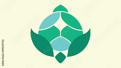 Abstract Green Leaf Logo Design Representing Environmental Sustainability and Renewable Energy Solutions for a Brighter Future