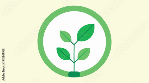 Eco-Friendly Growth Concept: Vibrant Green Plant Sprout Within Circular Frame, Representing Sustainable Environment and Renewable Energy Solutions