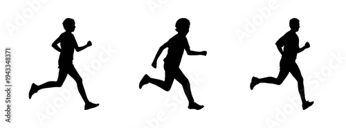 Running silhouettes vector art for marathon runners and athletic training design elements and clip art
