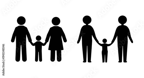 Family vector illustration of parents and child for family planning and parenting resources design