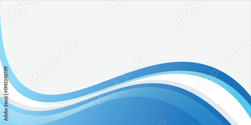 Abstract Blue Gradient Curved White Lines Corporate Design