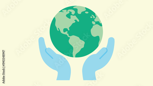 Protecting Our Planet: Hands Holding the Earth, Illustrating Environmental Responsibility and Sustainable Living for a Brighter Future